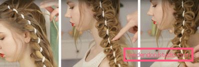 Ажурна коса з стрічкою покроково