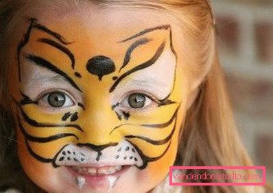дитячий котячий макіяж на Хелловін