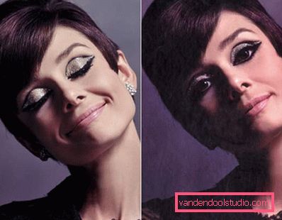 audrey hepburn з яскравим макіяжем очей
