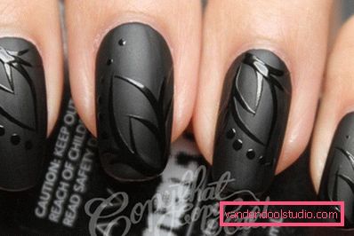 чорний nail art чорний nail art