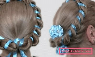 Коса з 4 пасом зі стрічкою Покрокова схема плетіння коси з 4 пасом - зачіски з четирехпряднимі косами